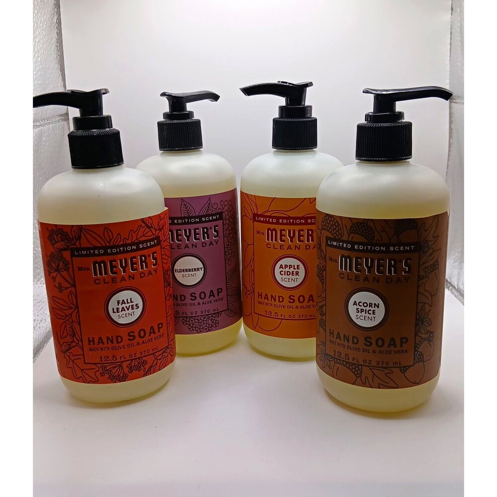 Mrs. Meyer's Clean Day Fall Hand Soap 4-pack Lot- Limited Edition Autumn Scents